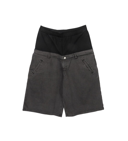 DYED DENIM SHORTS BLACK
