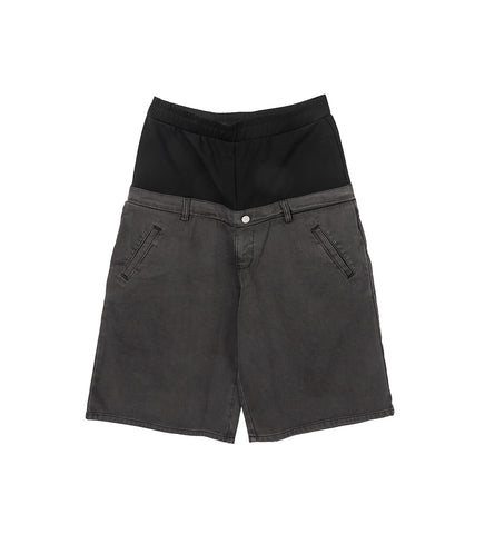 DYED DENIM SHORTS BLACK