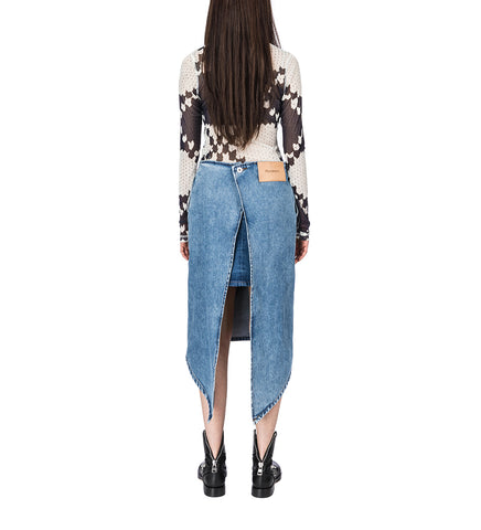 LAYERED MIDI SKIRT LIGHT BLUE
