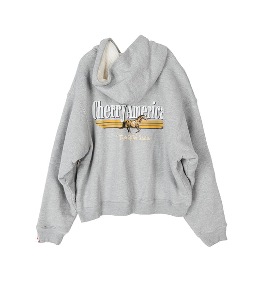 C.A THERMAL ZIP UP HOODIE HEATHER GREY