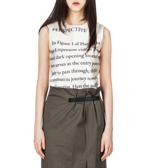 BIAS CUT SLEEVELESS TOP IVORY