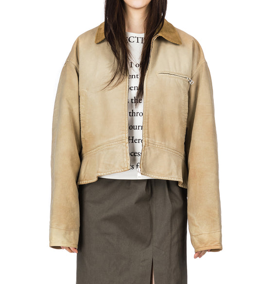 CURVED HEM WORKWEAR JACKET LIGHT TABACCO