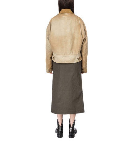 CURVED HEM WORKWEAR JACKET LIGHT TABACCO