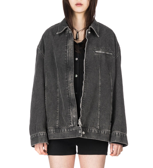 DRAFT JACKET BLACK COATED WASH