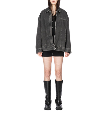 DRAFT JACKET BLACK COATED WASH