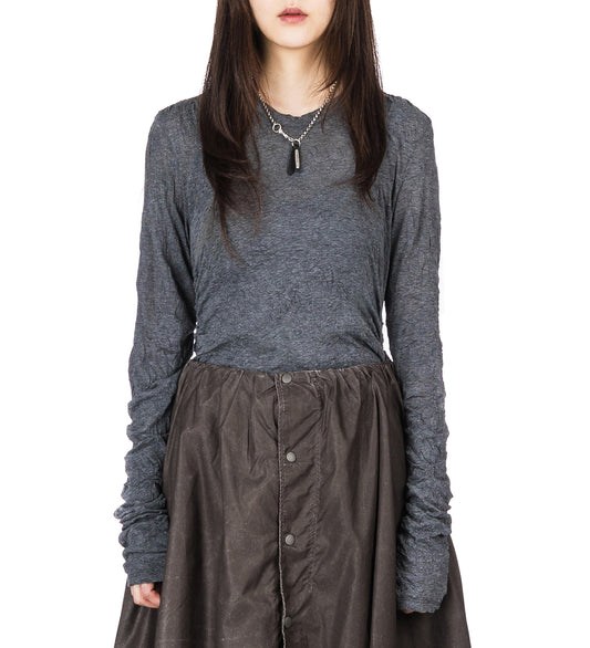 STRAIN SLIM LONGSLEEVE ANTHRACITE CRINKLE GAUZE