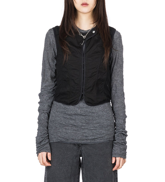 CORSET VEST BLACK ALL DAY POPLIN