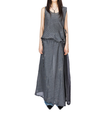 GENNAKER DRESS PICNIC CHECK COTTON SILK