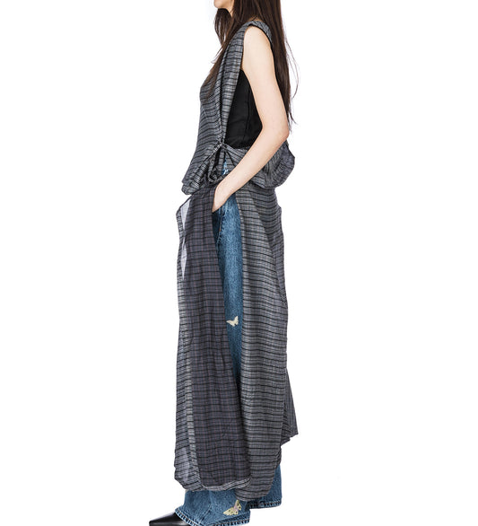 GENNAKER DRESS PICNIC CHECK COTTON SILK