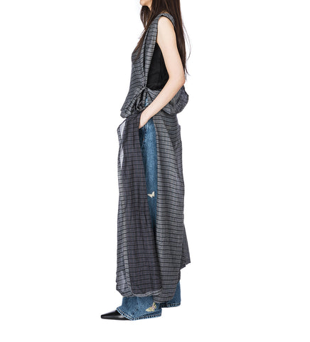 GENNAKER DRESS PICNIC CHECK COTTON SILK