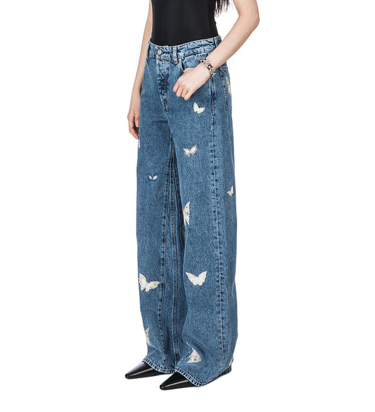 TREBLE CUT INDIGO BUTTERFLY