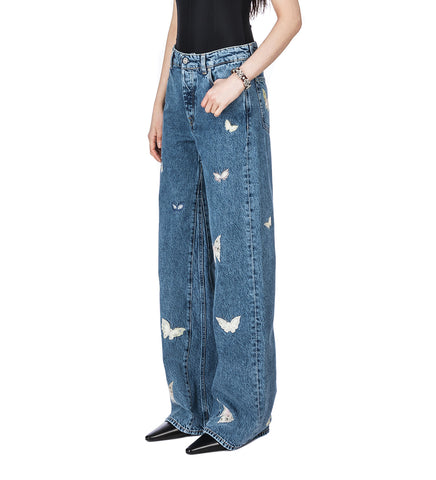 TREBLE CUT INDIGO BUTTERFLY