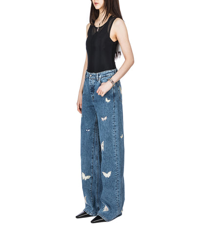 TREBLE CUT INDIGO BUTTERFLY