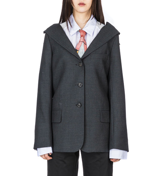 KAONASHI BLAZER PREMIUM CHARCOAL OFFICE WOOL