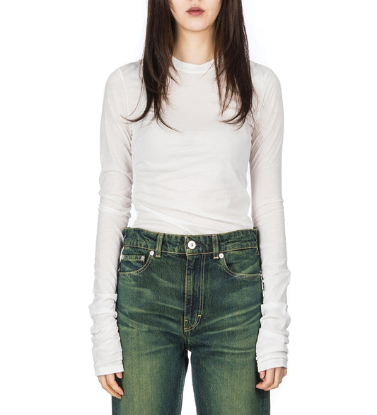 STRAIN SLIM LONGSLEEVE WHITE PARA COTTON