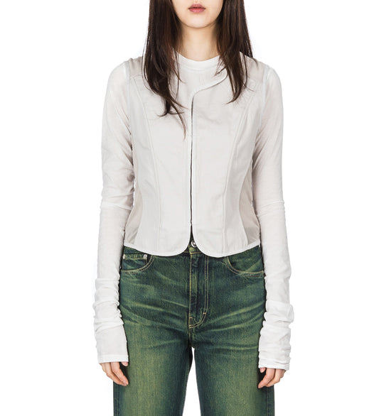 CORSET VEST DUST BUNNY DISRUPTED SATEEN