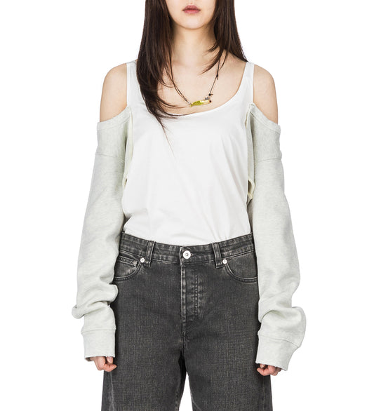 CARDIGAN TANK TELLOW TINT MELANGE FLEECE
