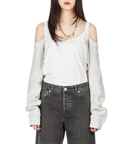 CARDIGAN TANK TELLOW TINT MELANGE FLEECE