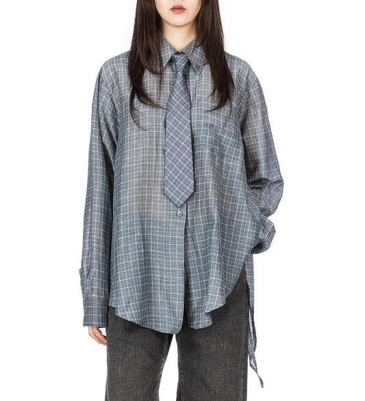 APRON SHIRT PICNIC CHECK COTTON SILK