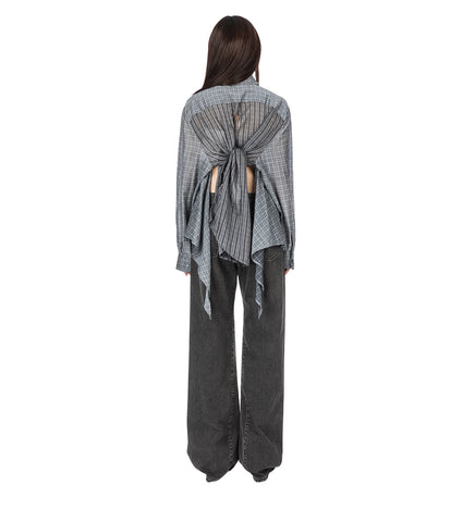 APRON SHIRT PICNIC CHECK COTTON SILK