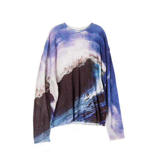 WAVE PRINT SWEATER MULTI