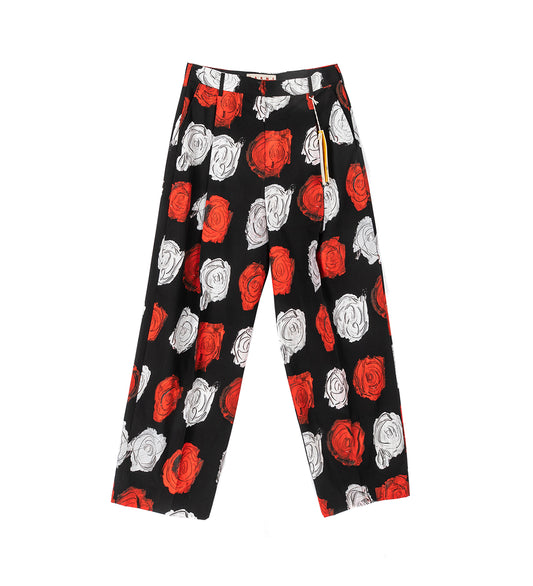 MERCURY PRINT POPLINE TROUSER BLACK
