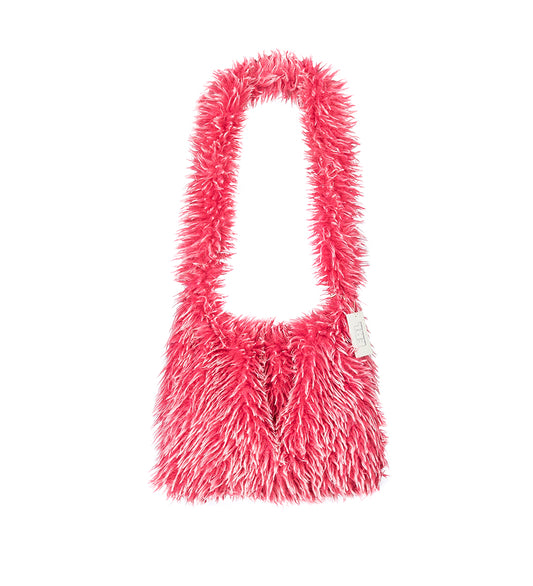 FAUX FUR MESSENGER BAG PINK
