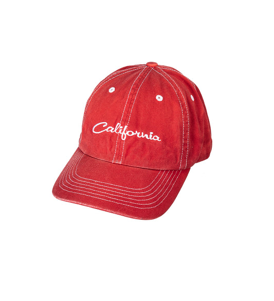 CALIFORNAI EMBROIDERED CAP RED