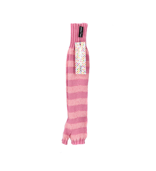 MERINO AND MOHAIR HAND KNITTED LONG GLOVES ROSE/PINK