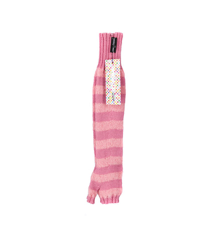 MERINO AND MOHAIR HAND KNITTED LONG GLOVES ROSE/PINK
