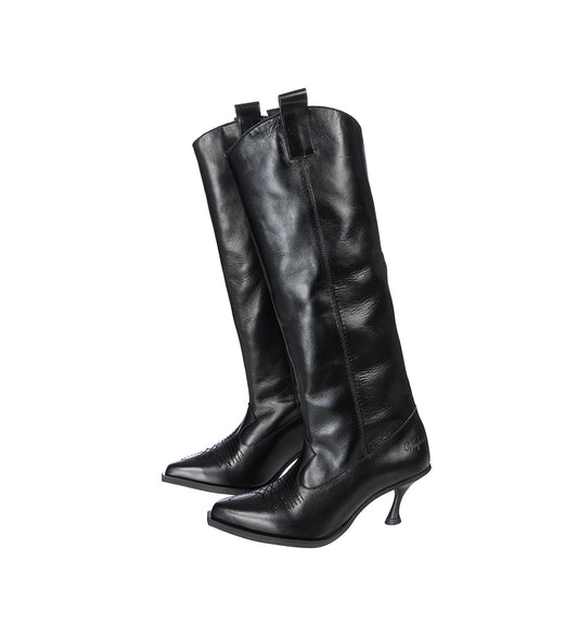 KITTEN COWGIRL BOOTS BLACK