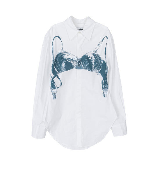 SHIRT PRINTED SCANNED BRA WHITE/BLUE GREY