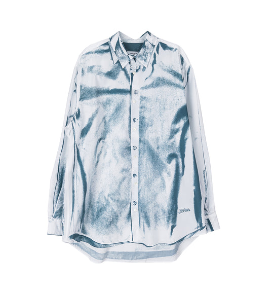 SHIRT PRINTED TROMPEE L'OEIL SHIRT WHITE/BLUE GREY