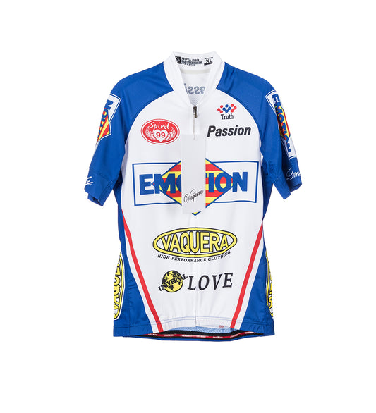 EMOTION CYCLING JERSEY WHITE/BLUE/YELLOW