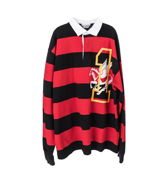 OVERSIZED RUGBY SHIRT RED/BLACK