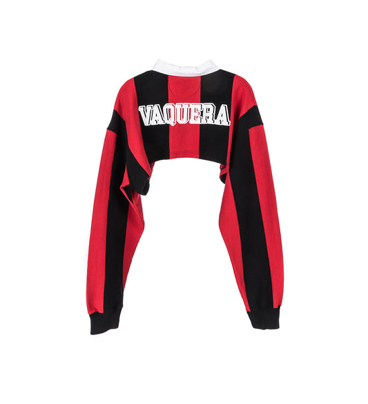 CROPPED RUGBY SHIRT RED/BLACK