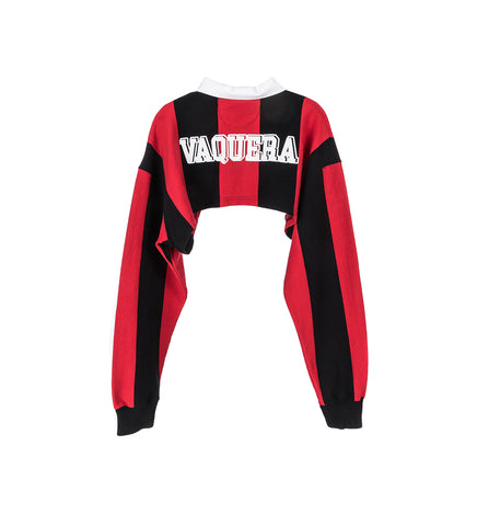 CROPPED RUGBY SHIRT RED/BLACK