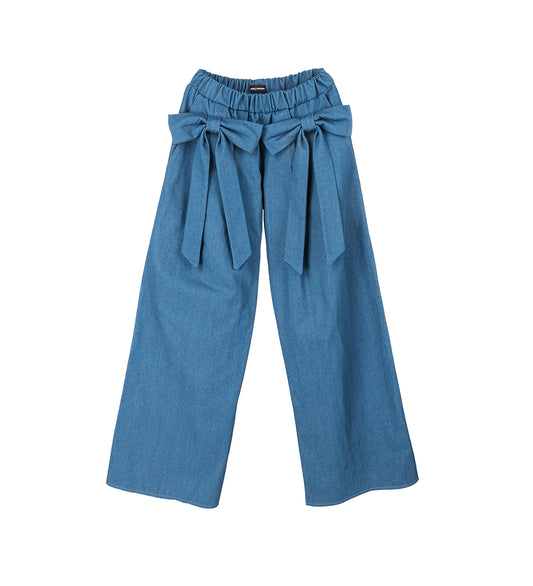 BOW LOUNGE SWEATPANTS DENIM BLUE