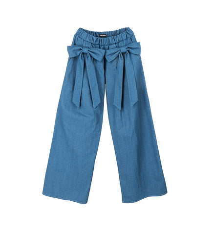 BOW LOUNGE SWEATPANTS DENIM BLUE