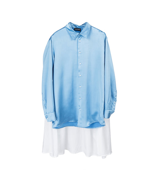 DRAPE DOUBLE SHIRT BLUE