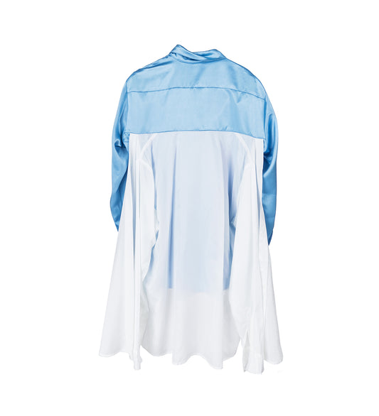 DRAPE DOUBLE SHIRT BLUE