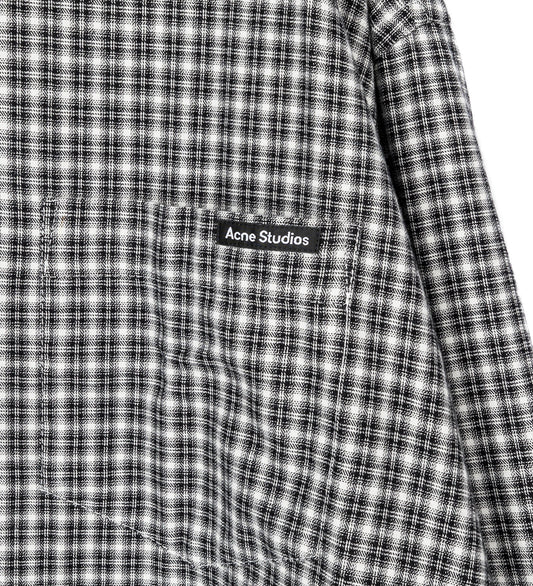 SOFFIA LS WASHED FLANNEL CHECK BLACK/WHITE