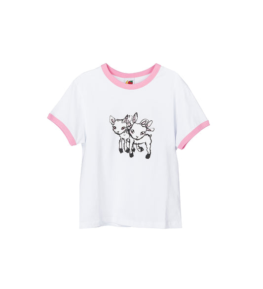ERI PRINT BABY TEE WHITE