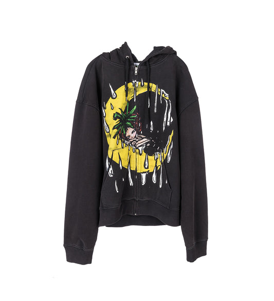 ERI ZIP UP HOODIE BLACK