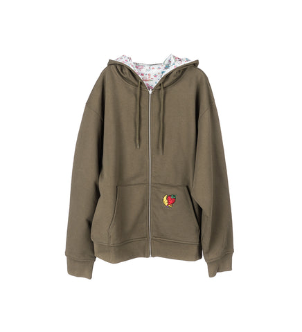 REVERSIBLE THERMAL HOODIE OLIVE