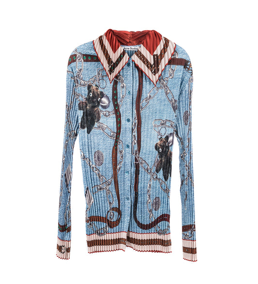 SENIMINA P PLISSE TWILL DENIM BLUE