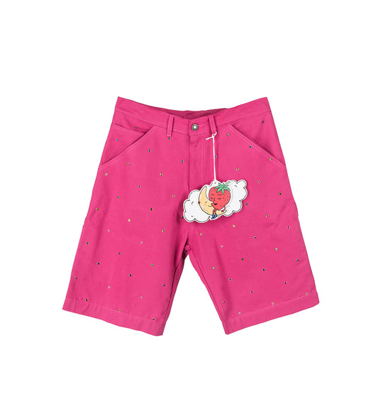 STUDDED WORK SHORTS PINK