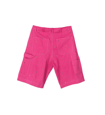 STUDDED WORK SHORTS PINK