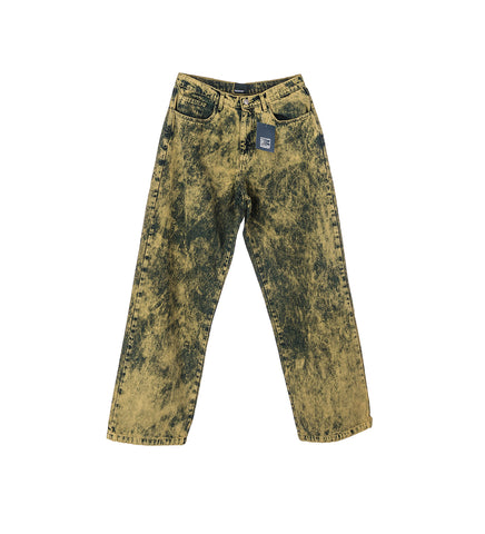 WASH BAGGY DENIM PANTS GREEN