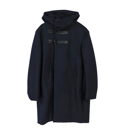 BACK FLAP COCOON DUFFLE COAT NAVY/JET